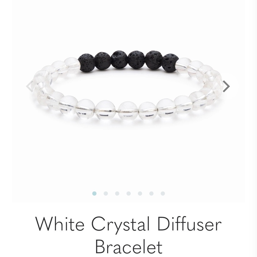 Vitality Extracts White Crystal Diffuser Bracelet / White & Black / BRAN…